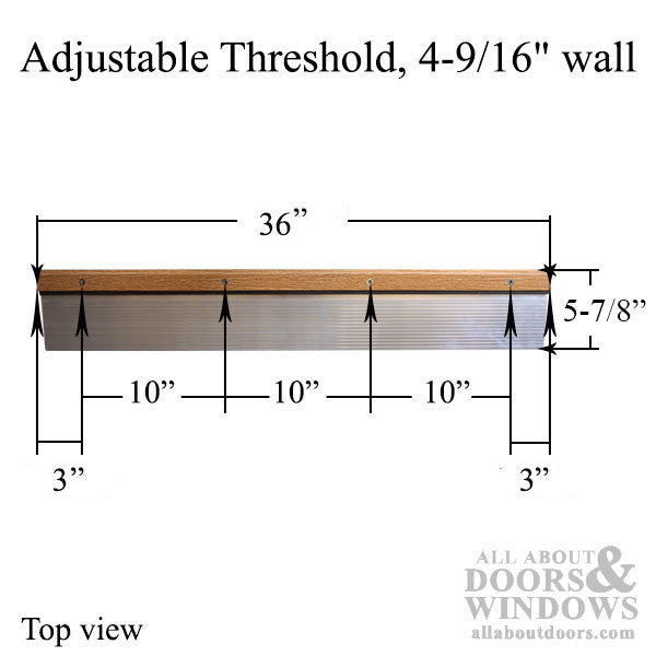 Threshold, Adjustable Oak Cap, 36 x 4-9/16