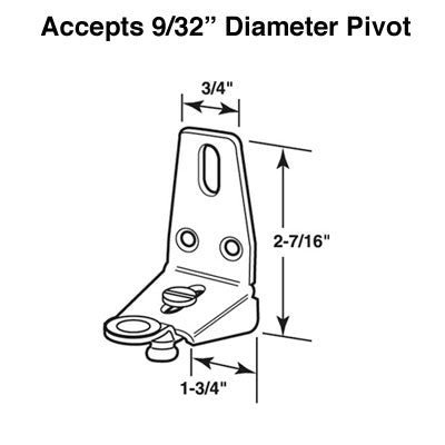 Bracket-Pivot, Bi-Folding Door 9/32 inch O.D. - Bracket-Pivot, Bi-Folding Door 9/32 inch O.D.