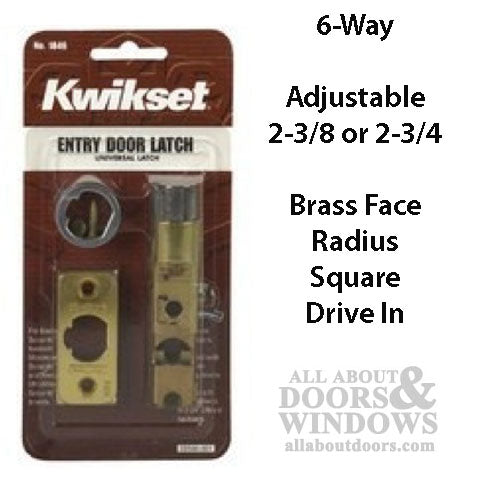 Kwikset Deadlatch, Adjustable 2-3/8 & 2-3/4 - Brass Face - Kwikset Deadlatch, Adjustable 2-3/8 & 2-3/4 - Brass Face