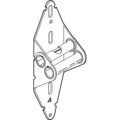 3 Inch Standard No. 4 Hinge for Rollers with 7/16 Inch Stem Diameter for Garage Doors - 3 Inch Standard No. 4 Hinge for Rollers with 7/16 Inch Stem Diameter for Garage Doors