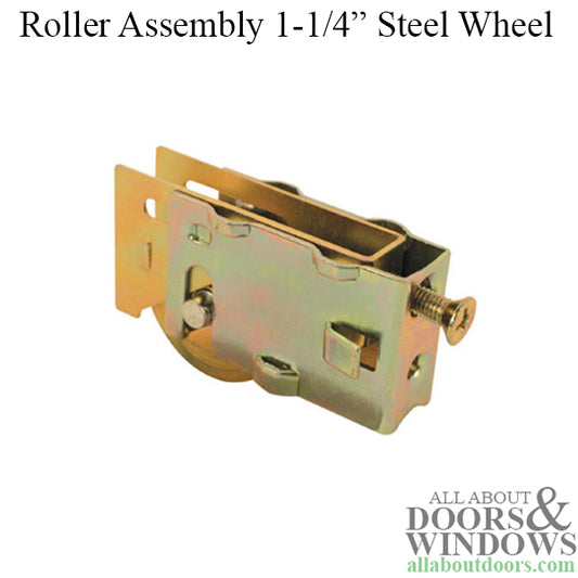1-1/4 inch Steel Wheel, Sliding Patio Glass Door Roller Assembly