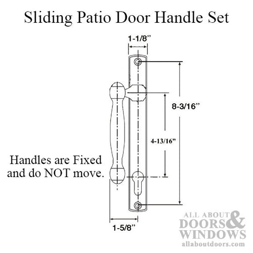 Fuhr L Style Dummy Handle Set for Sliding Patio Doors Inactive - Fuhr L Style Dummy Handle Set for Sliding Patio Doors Inactive