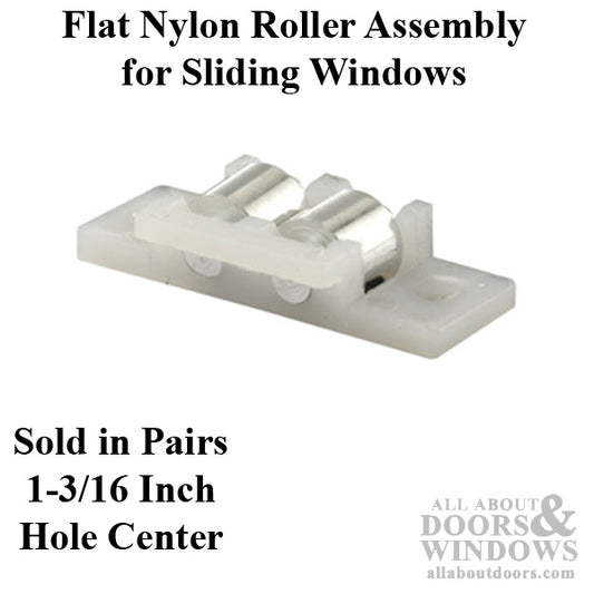Roller Assembly (Flat) - Sliding Windows, Nylon / Steel