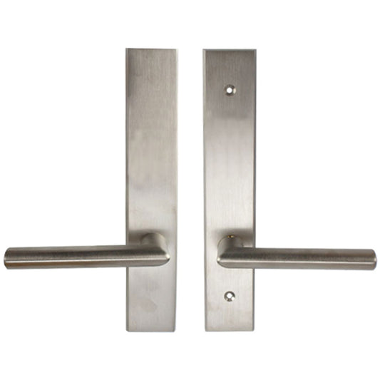 Marvin Contemporary Handle, Inactive / Dummy Ultimate Hinged French Door- PVD Satin Nickel