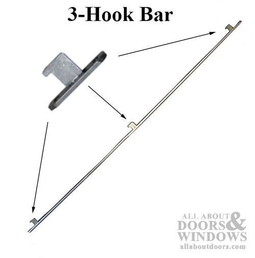 Sliding Door 3 Point Strike Bar, W5203-76S1 Radius Ends, .755 offset - Sliding Door 3 Point Strike Bar, W5203-76S1 Radius Ends, .755 offset