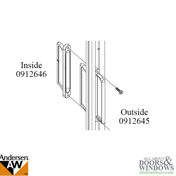 Andersen Retractable Insect Screen Exterior Handle, August 2003 - May 2007, Andersen Frenchwood Gliding Doors - Sandtone - Andersen Retractable Insect Screen Exterior Handle, August 2003 - May 2007, Andersen Frenchwood Gliding Doors - Sandtone