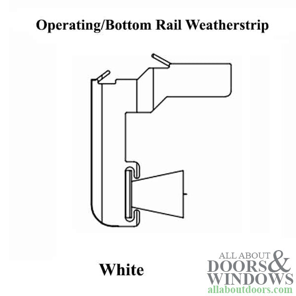 Andersen PS5 Operating Panel Bottom Rail Filler with Weatherstrip - White - Andersen PS5 Operating Panel Bottom Rail Filler with Weatherstrip - White