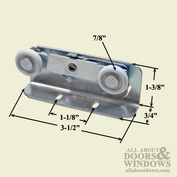 Acme 85,  2 Wheel, 7/8 Dia. Top Hung Closet & Pocket Door Roller - Acme 85,  2 Wheel, 7/8 Dia. Top Hung Closet & Pocket Door Roller
