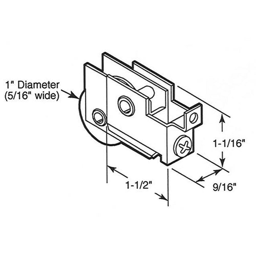 Sliding Door Roller With F Tab Housing 1 Inch Steel Wheel - Sliding Door Roller With F Tab Housing 1 Inch Steel Wheel