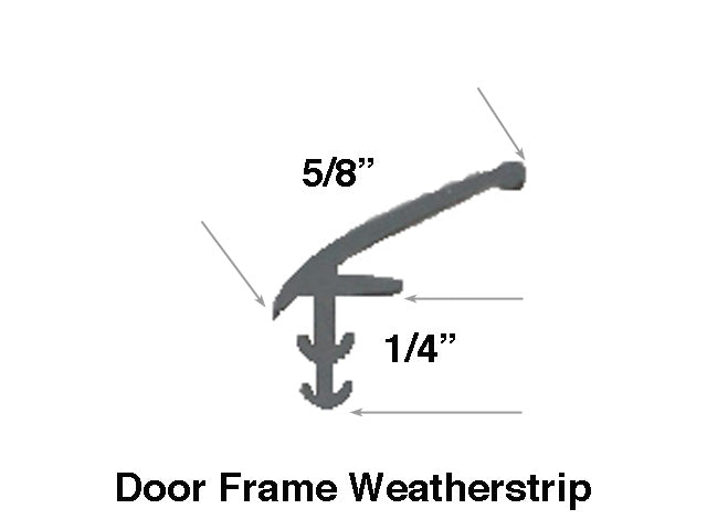 Door Frame  Weatherstrip - Grey Vinyl - Door Frame  Weatherstrip - Grey Vinyl