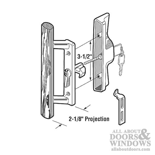 Sliding Patio Door Handle Black Metal With Wood Trim Keyed Sliding Patio Door Handle - Sliding Patio Door Handle Black Metal With Wood Trim Keyed Sliding Patio Door Handle