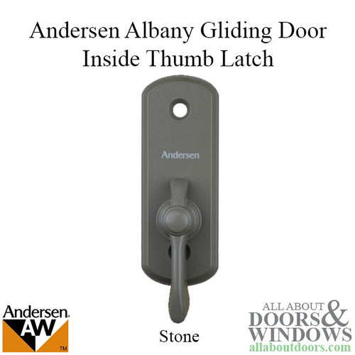 Andersen Frenchwood Gliding Doors - Thumb Latch - Albany - Inside Lock - Stone - Andersen Frenchwood Gliding Doors - Thumb Latch - Albany - Inside Lock - Stone