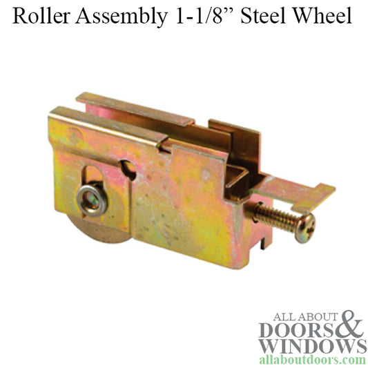 Sliding Patio Door Roller Assembly with Adjustable Steel Housing 1.125 Inch Steel Ball Bearing Wheel Diameter