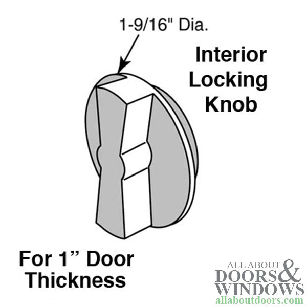 Interior Locking Knob for 1 Inch Door Thickness - Interior Locking Knob for 1 Inch Door Thickness