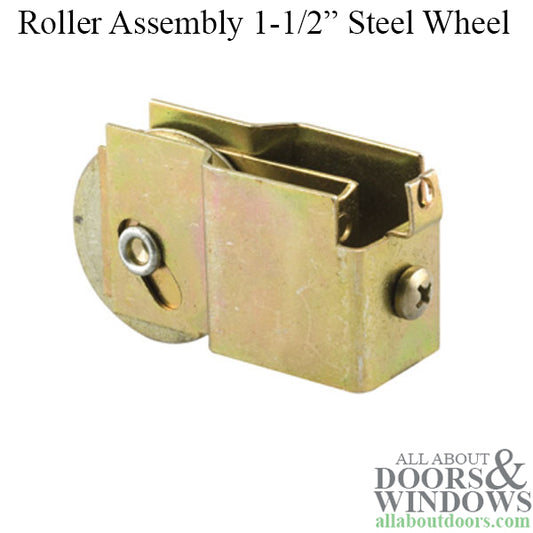 Door Roller For Sliding Patio Doors With Adjustable Steel F Tab Housing 1.5 Inch Steel Wheel