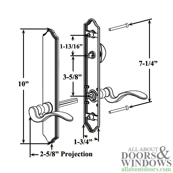 Evolutions 10 Inch Curve Top Handle Set Non-Keyed Active Door - Evolutions 10 Inch Curve Top Handle Set Non-Keyed Active Door