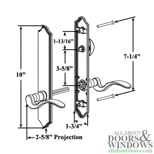 Evolutions 10 Inch Curve Top Handle Set Non-Keyed Active Door - Evolutions 10 Inch Curve Top Handle Set Non-Keyed Active Door