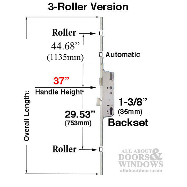 HOPPE Automatic Top Roller Extension 16mm Faceplate - HOPPE Automatic Top Roller Extension 16mm Faceplate