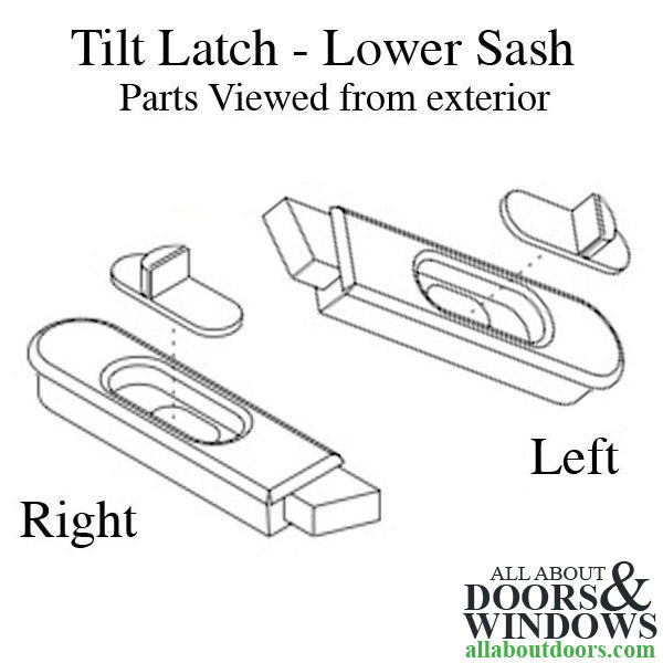 Metal Tilt Latch, Bottom/Lower Sash, Choose Color/Handing - Metal Tilt Latch, Bottom/Lower Sash, Choose Color/Handing