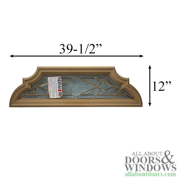 Scrolled Top/ Bottom, Starburst Center, Leaded Glass, Brass Caming - Scrolled Top/ Bottom, Starburst Center, Leaded Glass, Brass Caming