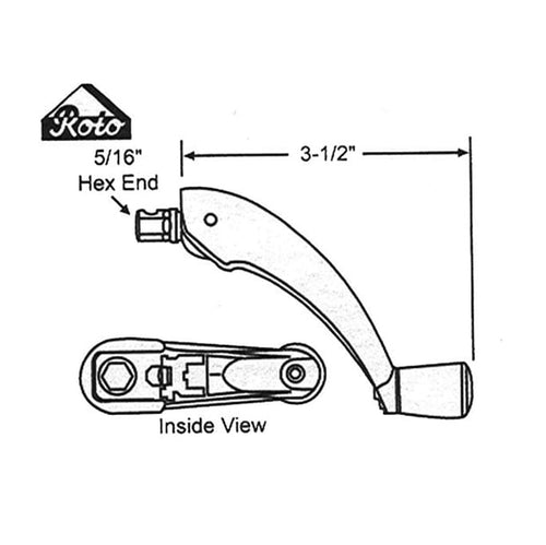 Roto Pro Drive folding crank handle  button  awning casement windows G1 White - Roto Pro Drive folding crank handle  button  awning casement windows G1 White