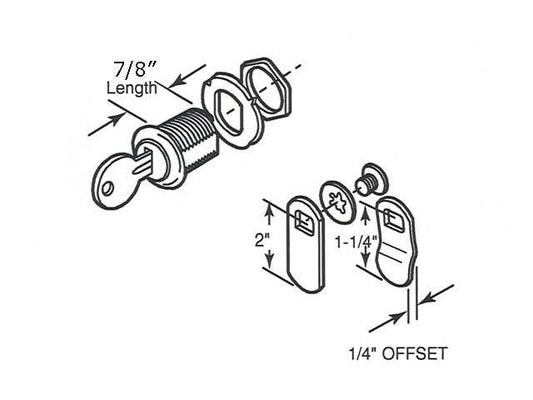 Cylinder Lock - Keyed - 7/8 In Long