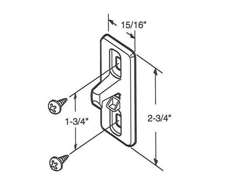 Diecast Keeper for Sliding Patio Door 1-3/4