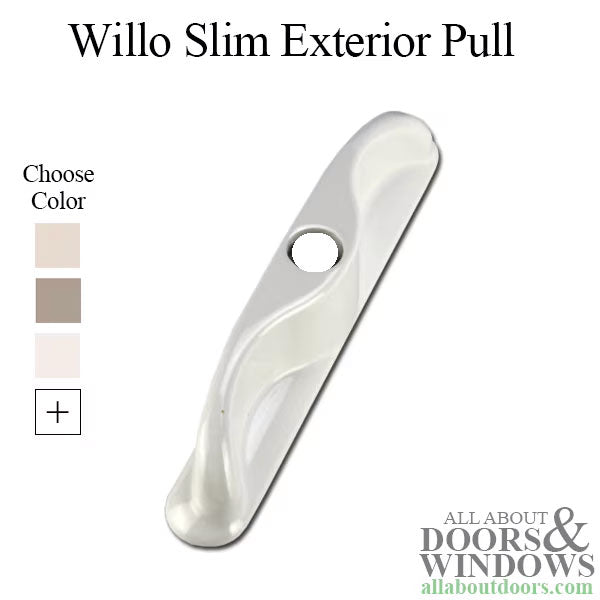 Willo Slim Locking Exterior Pull with Hole for Key Cylinder - Willo Slim Locking Exterior Pull with Hole for Key Cylinder