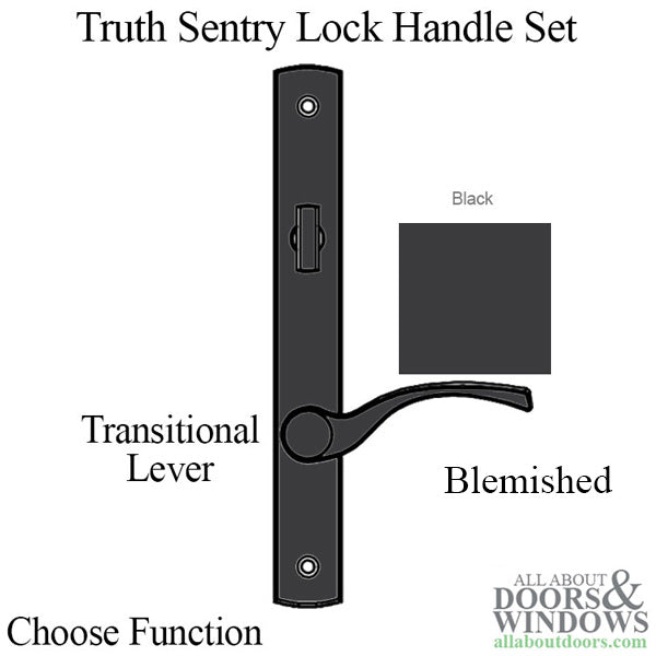 Truth Sentry Lock Handle Set, Transitional, Painted over Zinc - BLEMISHED - Truth Sentry Lock Handle Set, Transitional, Painted over Zinc - BLEMISHED