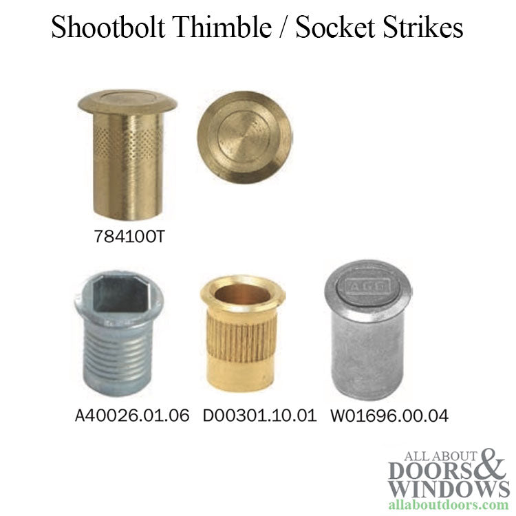 Thimble / Socket Strike with Spring Loaded Cover for Shootbolt, Steel - Thimble / Socket Strike with Spring Loaded Cover for Shootbolt, Steel