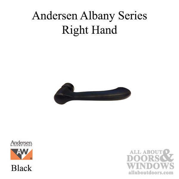 Andersen Albany Series Lever Handle, Right - Black - Andersen Albany Series Lever Handle, Right - Black