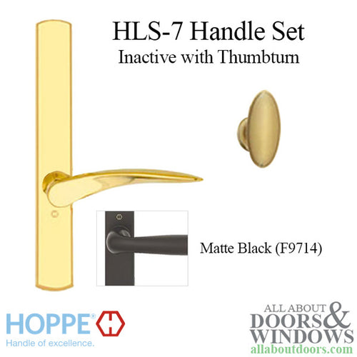 HOPPE HLS7 Handle Set with Rodos Lever Non Keyed Inactive Matte Black - HOPPE HLS7 Handle Set with Rodos Lever Non Keyed Inactive Matte Black