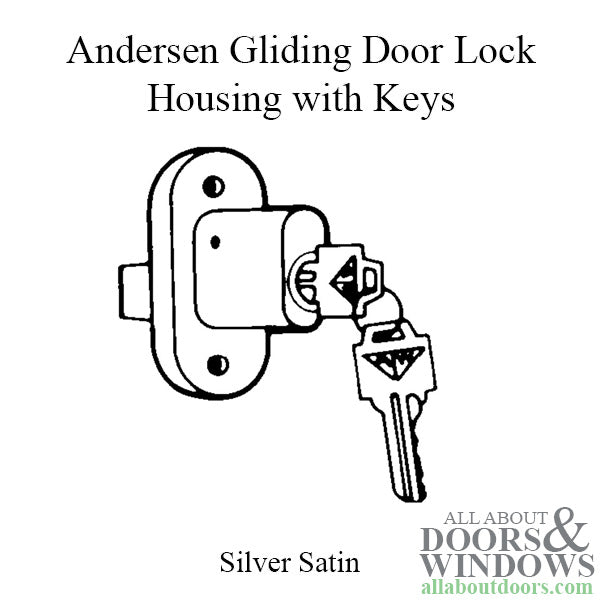 Andersen Perma-Shield Gliding Doors - Lock Housing with Keys - 3 Panel - Silver Satin - Andersen Perma-Shield Gliding Doors - Lock Housing with Keys - 3 Panel - Silver Satin