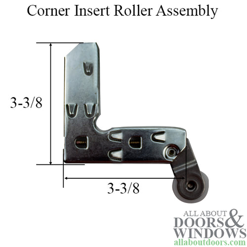 Corner Insert Roller Assembly with 1 Inch Nylon Wheel for Sliding Screen Door - Corner Insert Roller Assembly with 1 Inch Nylon Wheel for Sliding Screen Door