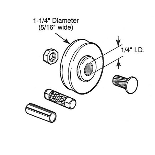 Sliding Patio Door Roller, 1-¼