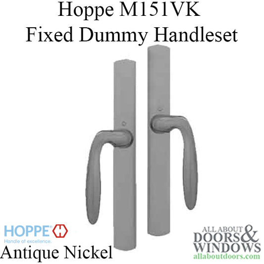 HOPPE HLS 9000 Sliding Door Handle Set with Verona Lever Fixed Dummy Antique Nickel