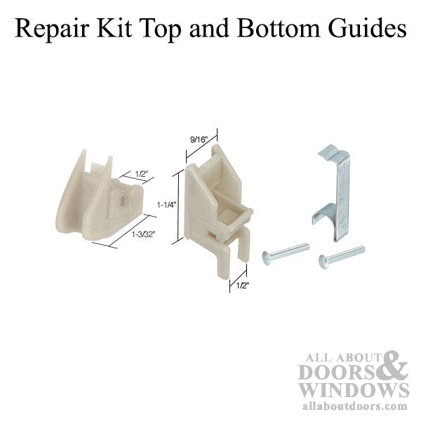 Repair Kit. 1 top guide, 1 bottom guides, 2 rivets, 1 take-out clip, - Repair Kit. 1 top guide, 1 bottom guides, 2 rivets, 1 take-out clip,