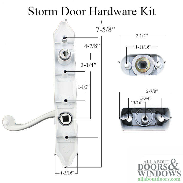 Larson Surface-Mount Storm Door Hardware Kit - White - Larson Surface-Mount Storm Door Hardware Kit - White