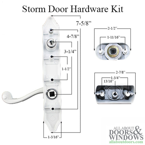 Larson Surface-Mount Storm Door Hardware Kit - White - Larson Surface-Mount Storm Door Hardware Kit - White