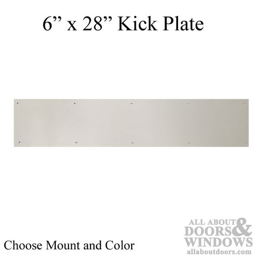 6" x 28" Kick Plate - Choose Color and Mount