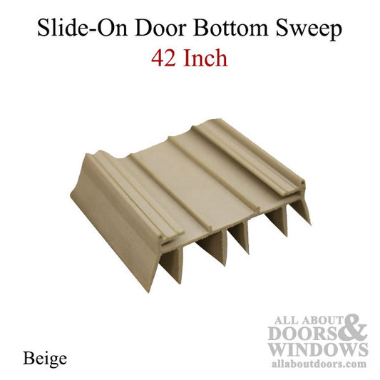 42 Inch Slide on door bottom/sweep, 6 fin - Beige