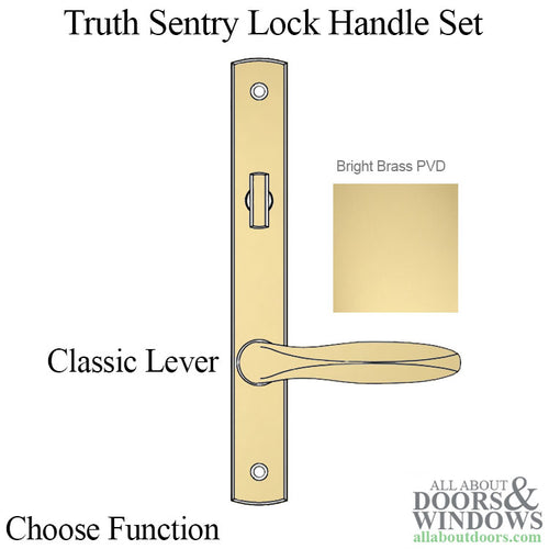 Truth Sentry Lock Handle Set, Classic, Semi-Active, Decorative finishes over Brass, PVD Brass - Truth Sentry Lock Handle Set, Classic, Semi-Active, Decorative finishes over Brass, PVD Brass