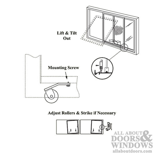 V Spring Tension Roller Assembly with 1 Inch Nylon Wheel for Sliding Screen Door - V Spring Tension Roller Assembly with 1 Inch Nylon Wheel for Sliding Screen Door