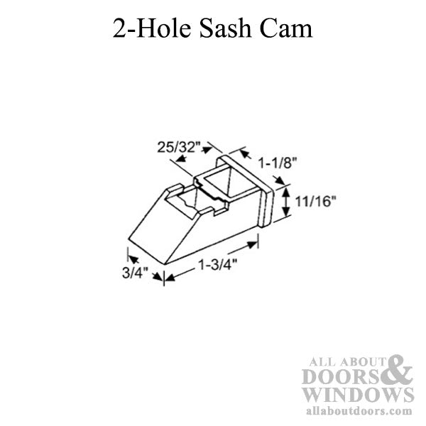 Sash Cam, 60 Series, 2 hole - White - Sash Cam, 60 Series, 2 hole - White