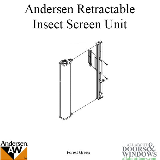 Andersen Frenchwood Gliding Doors - Retainer w/Screws - Retractable Insect Screen - Aug. 03 to May 07 - Forest Green