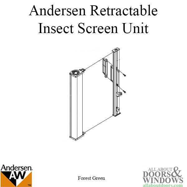 Andersen Frenchwood Gliding Doors - Retainer w/Screws - Retractable Insect Screen - Aug. 03 to May 07 - Forest Green - Andersen Frenchwood Gliding Doors - Retainer w/Screws - Retractable Insect Screen - Aug. 03 to May 07 - Forest Green