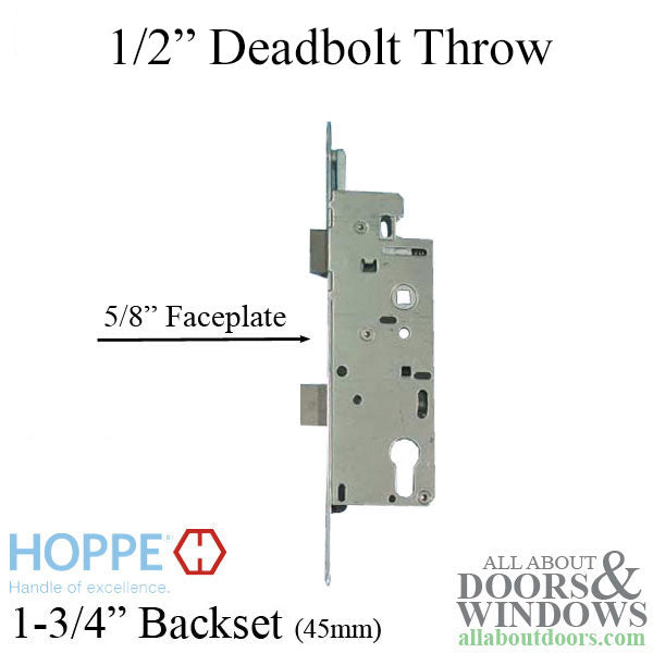 Hoppe Mortise Single Point Lock - 14mm Deadbolt Throw, 16mm Faceplate, 45/92 Gear - Hoppe Mortise Single Point Lock - 14mm Deadbolt Throw, 16mm Faceplate, 45/92 Gear