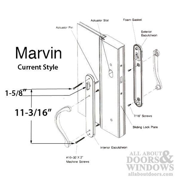 Marvin active Non-Keyed Ultimate Sliding French Door wide trim - Antique Brass - Marvin active Non-Keyed Ultimate Sliding French Door wide trim - Antique Brass