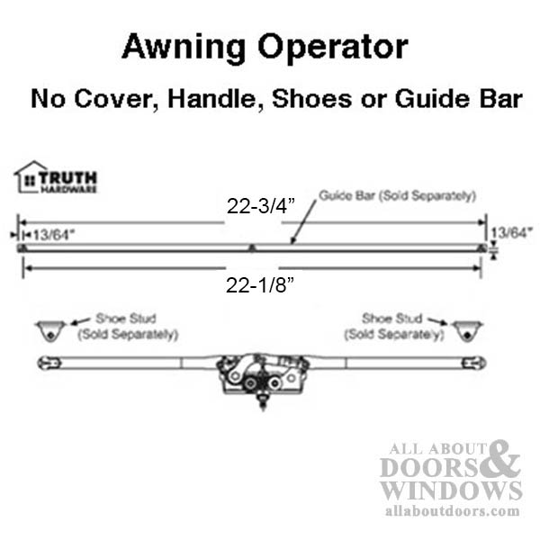 Truth Entrygard Dual Arm Awning Roto Crank Operator - 20-5/8 inch - Truth Entrygard Dual Arm Awning Roto Crank Operator - 20-5/8 inch