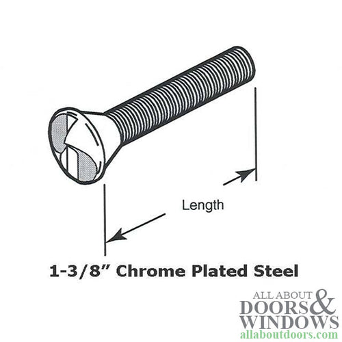 One Way Machine Screws - 1-3/8 Inch Chrome Plated Steel - One Way Machine Screws - 1-3/8 Inch Chrome Plated Steel